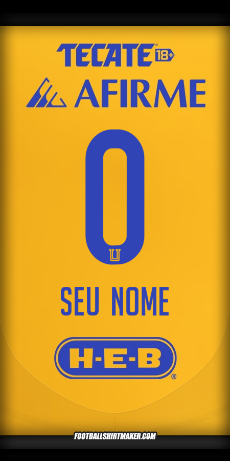 Camisa Tigres UANL 2024/2025 -  seu nome - 0