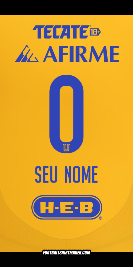 Camisa Tigres UANL 2024/2025 -  seu nome - 0