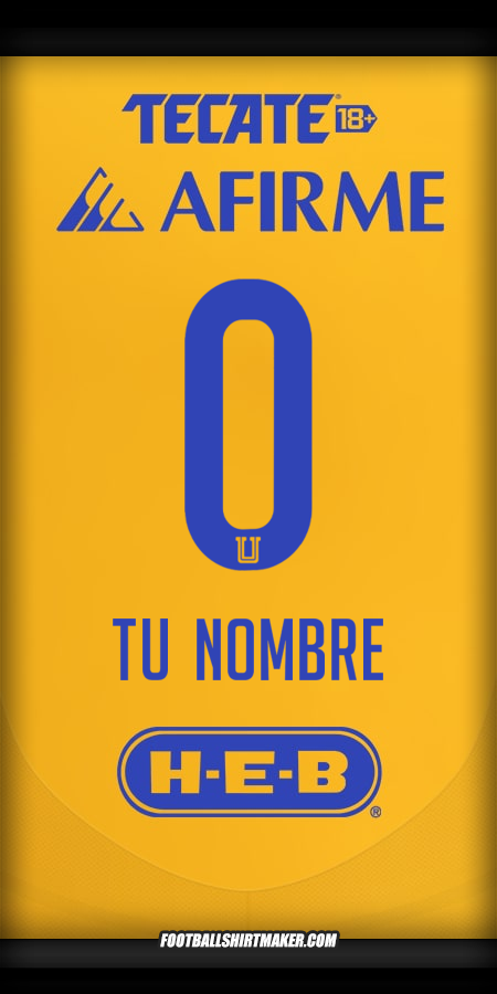 Camiseta Tigres UANL 2024/2025 -  tu nombre - 0