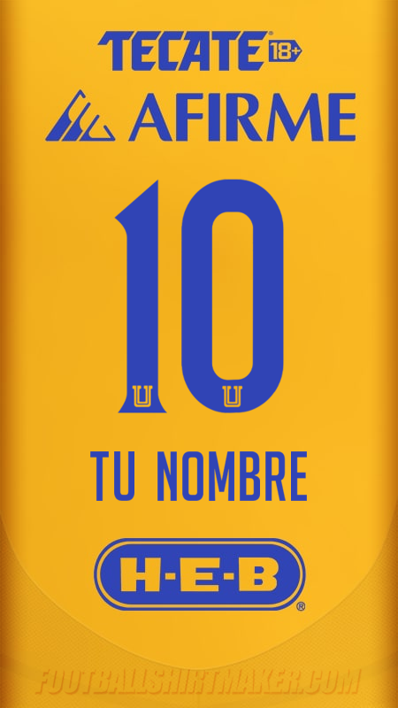 Jersey Tigres UANL 2024/2025 número 10 tu nombre