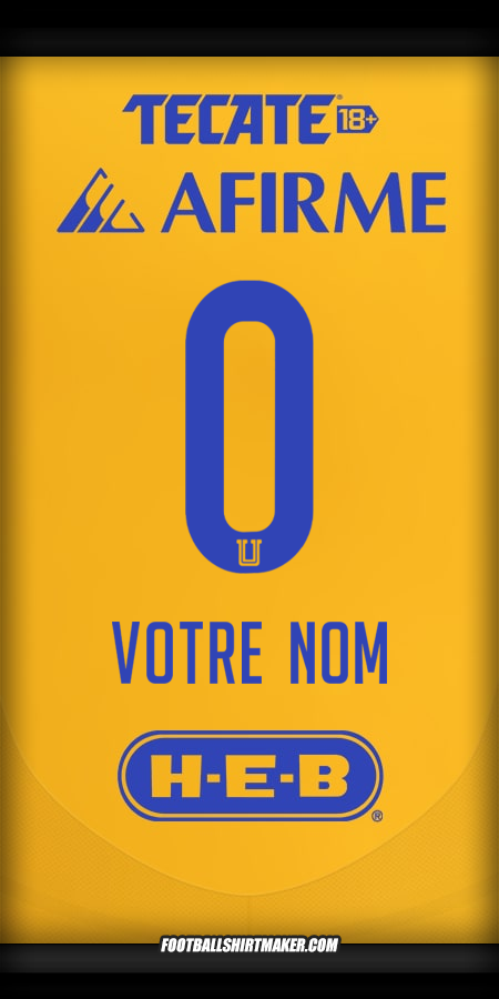 Maillot Tigres UANL 2024/2025 -  votre nom - 0
