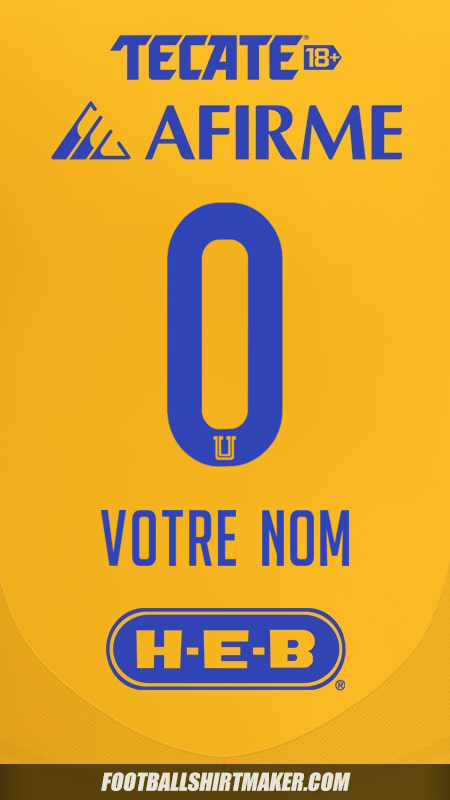 Maillot Tigres UANL 2024/2025 -  votre nom - 0