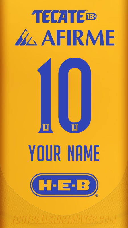 Tigres UANL 2024/2025 shirt number 10 your name