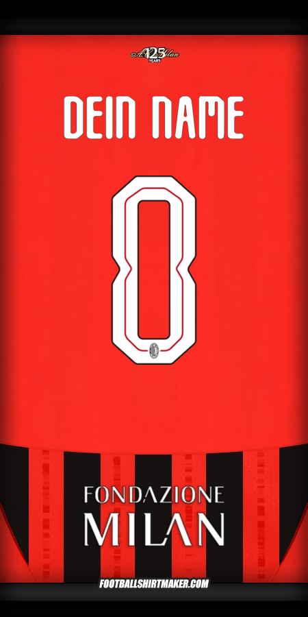 Trikot AC Milan 2024/2025 Cup -  dein name - 0