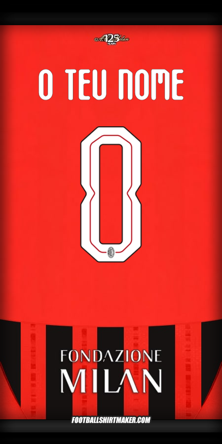Camisola AC Milan Cup 2024/2025 -  o teu nome - 0