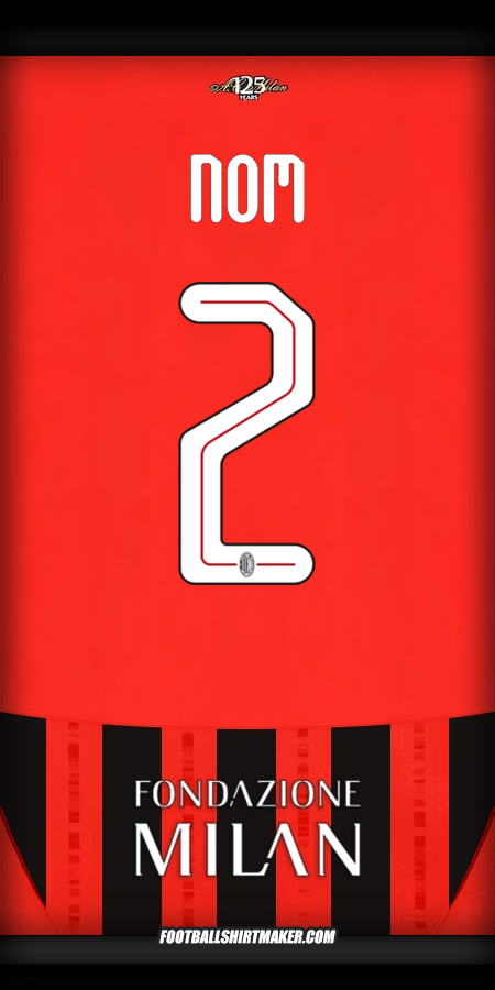 Maillot AC Milan Cup 2024/2025 -  nom - 2