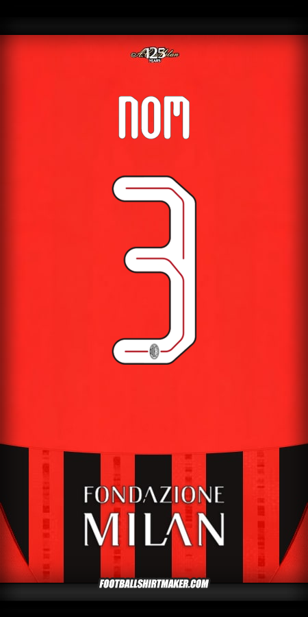 Maillot AC Milan Cup 2024/2025 -  nom - 3