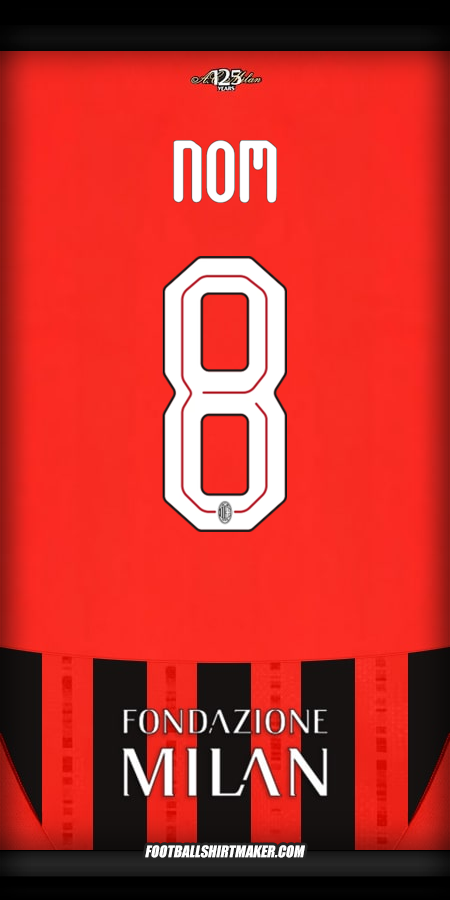 Maillot AC Milan Cup 2024/2025 -  nom - 8