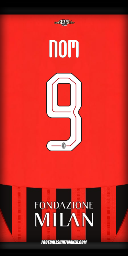 Maillot AC Milan Cup 2024/2025 -  nom - 9