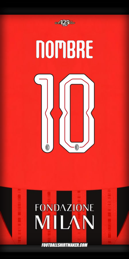 Jersey AC Milan Cup 2024/2025 -  nombre - 10
