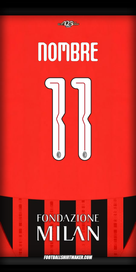 Camiseta AC Milan Cup 2024/2025 -  nombre - 11