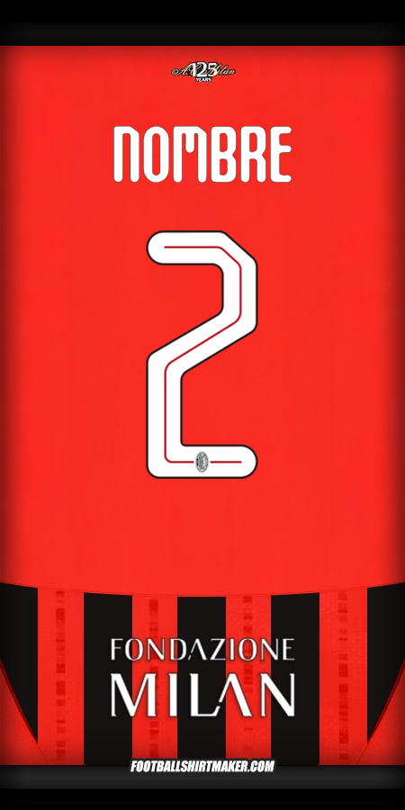 Jersey AC Milan Cup 2024/2025 -  nombre - 2