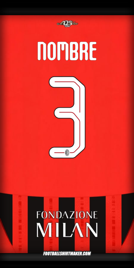 Jersey AC Milan Cup 2024/2025 -  nombre - 3
