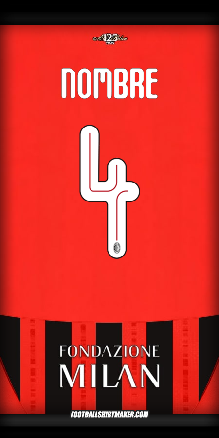 Camiseta AC Milan Cup 2024/2025 -  nombre - 4