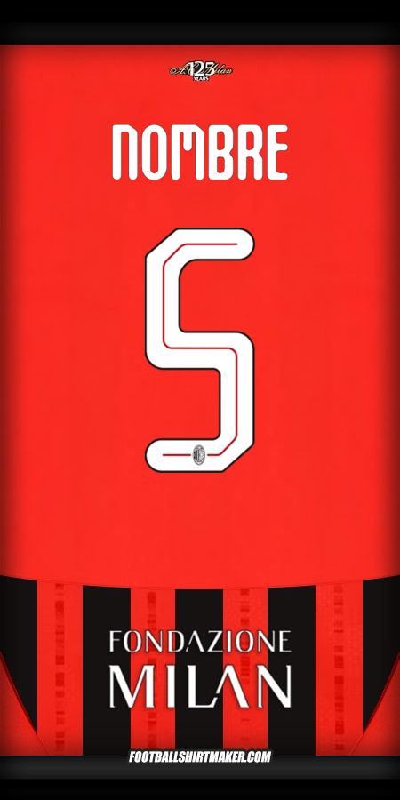 Camiseta AC Milan Cup 2024/2025 -  nombre - 5