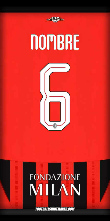 Jersey AC Milan Cup 2024/2025 -  nombre - 6