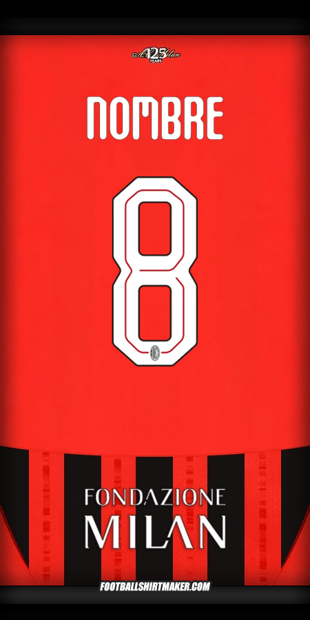 Jersey AC Milan Cup 2024/2025 -  nombre - 8