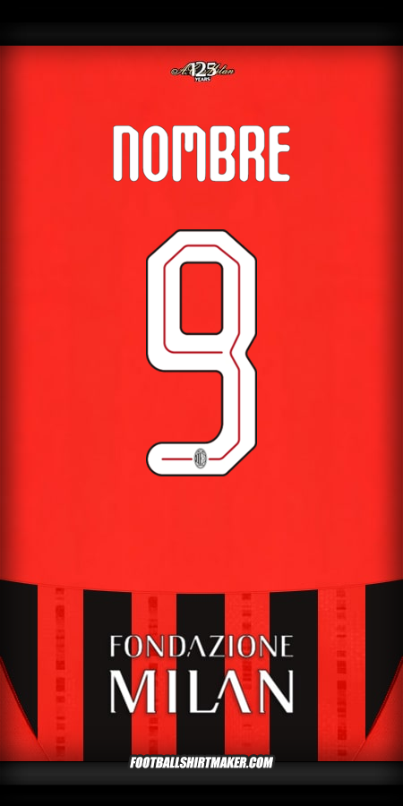 Jersey AC Milan Cup 2024/2025 -  nombre - 9
