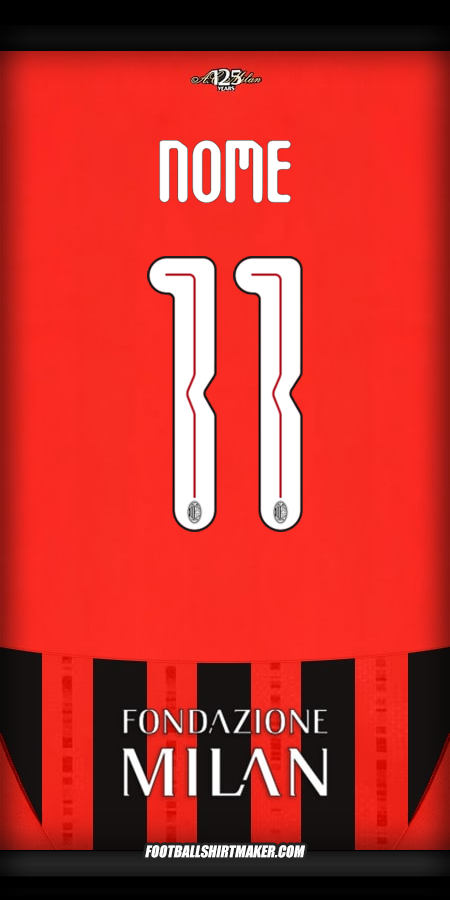 Camisola AC Milan Cup 2024/2025 -  nome - 11