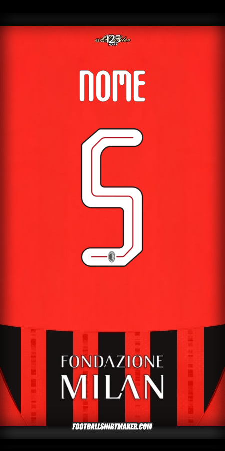 Camisola AC Milan Cup 2024/2025 -  nome - 5