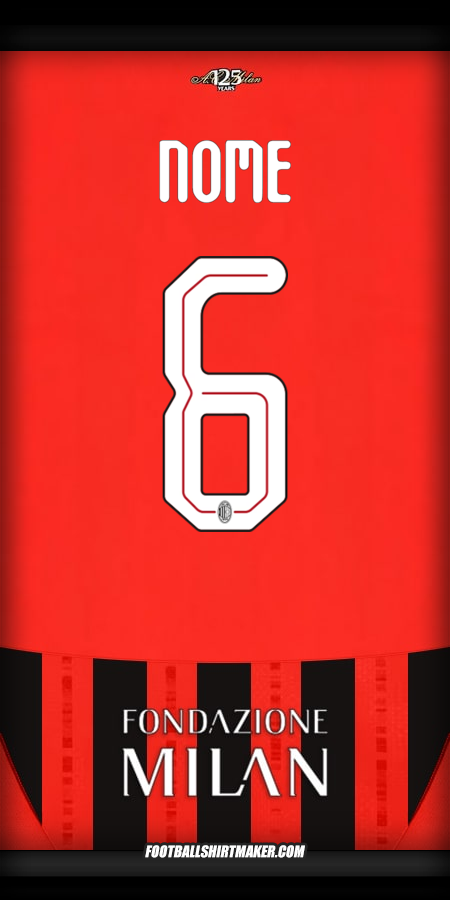 Camisa AC Milan Cup 2024/2025 -  nome - 6