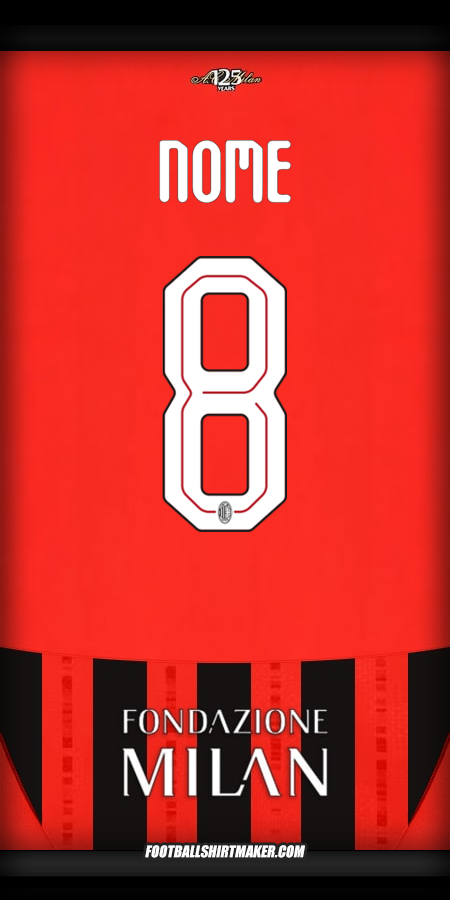 Camisola AC Milan Cup 2024/2025 -  nome - 8
