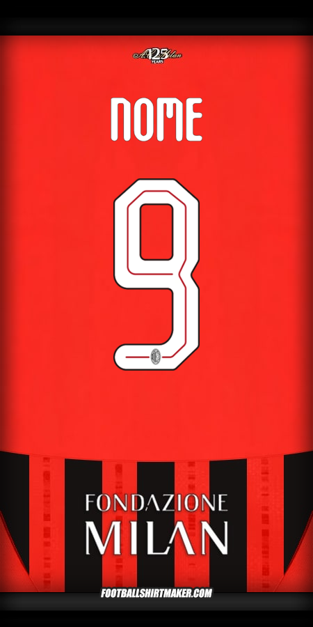 Maglia AC Milan Cup 2024/2025 -  nome - 9