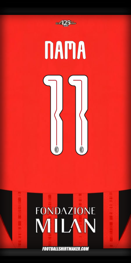 Jersey AC Milan Cup 2024/2025 -  nama - 11