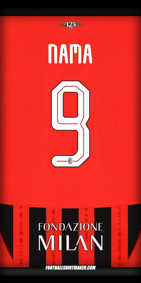 Jersey AC Milan Cup 2024/2025 -  nama - 9