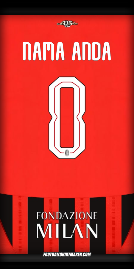 Jersey AC Milan Cup 2024/2025 -  nama anda - 0