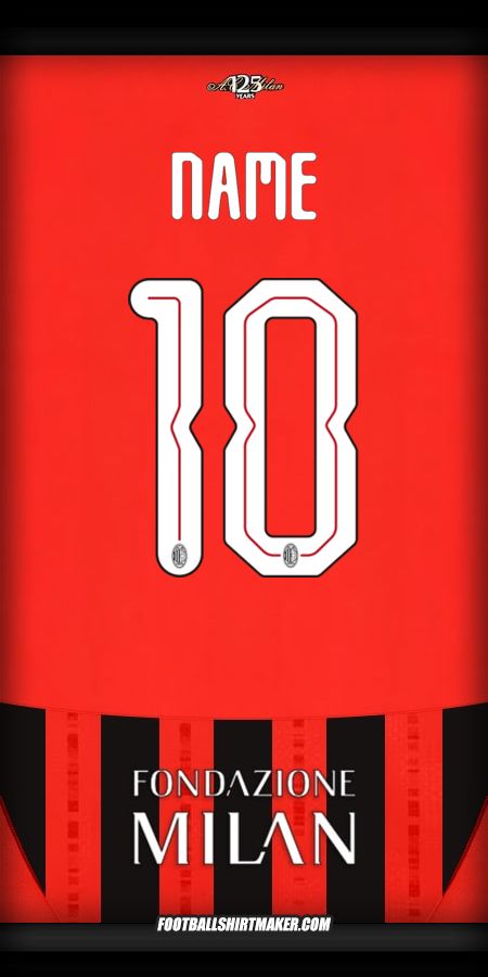 Jersey AC Milan Cup 2024/2025 -  name - 10