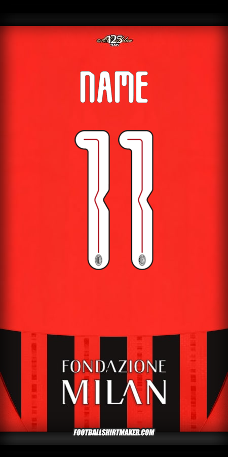 Jersey AC Milan Cup 2024/2025 -  name - 11