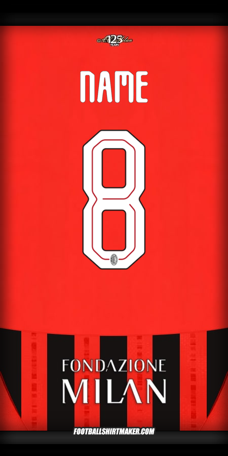 Jersey AC Milan Cup 2024/2025 -  name - 8