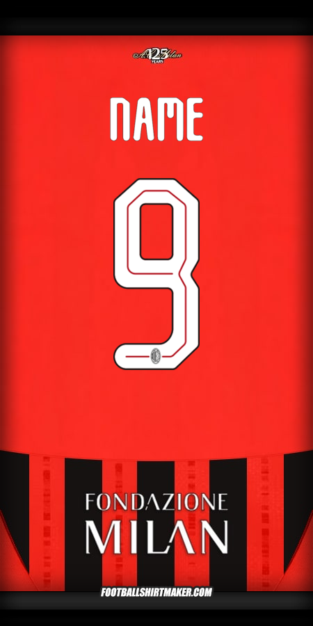 Jersey AC Milan Cup 2024/2025 -  name - 9