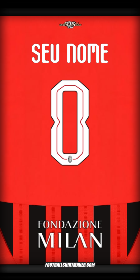 Camisa AC Milan Cup 2024/2025 -  seu nome - 0
