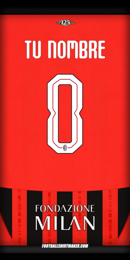 Jersey AC Milan Cup 2024/2025 -  tu nombre - 0