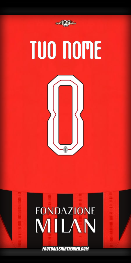 Maglia AC Milan Cup 2024/2025 -  tuo nome - 0