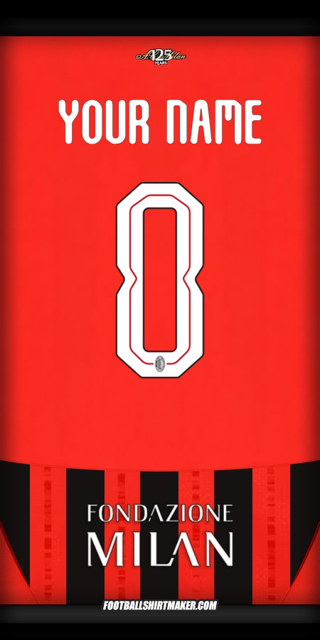 Jersey AC Milan 2024/2025 Cup -  your name - 0