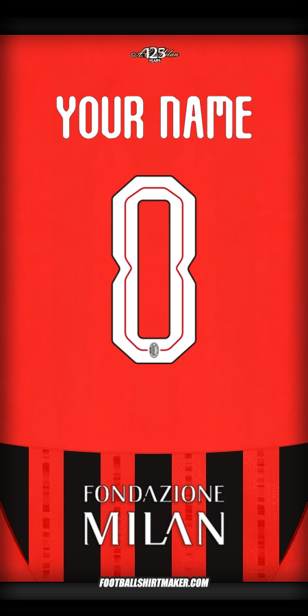 Jersey AC Milan Cup 2024/2025 -  your name - 0