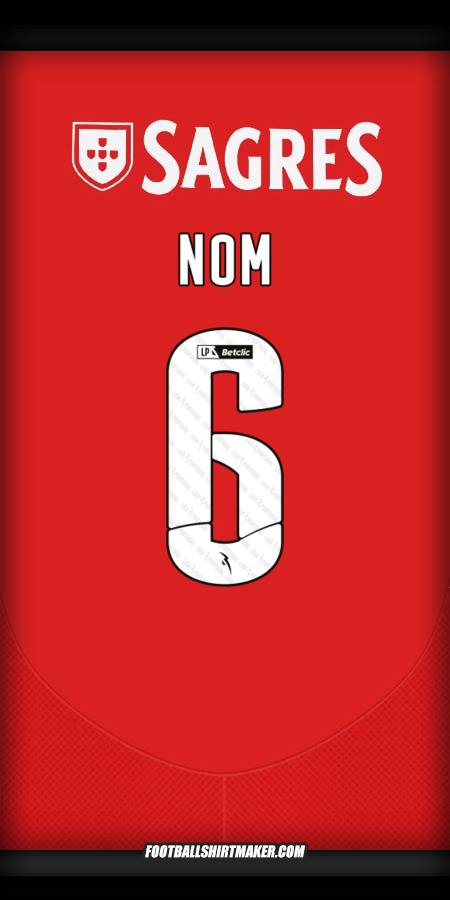 Maillot SL Benfica 2024/2025 -  nom - 6