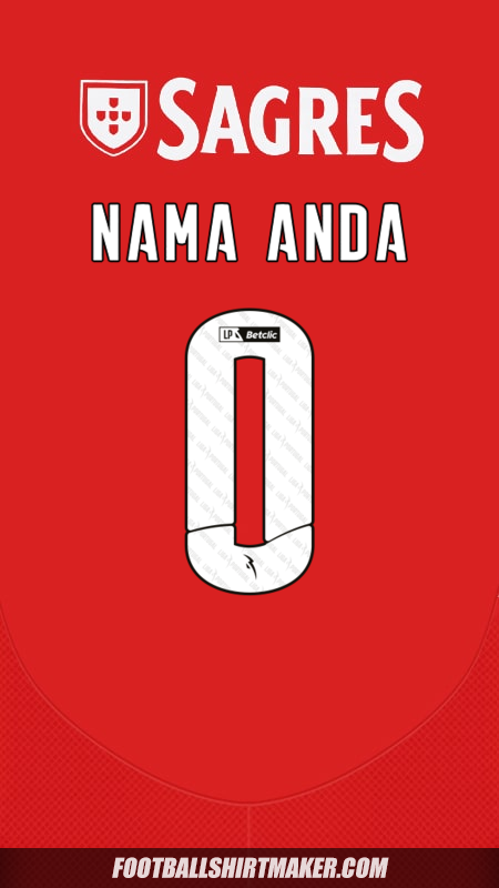 Jersey SL Benfica 2024/2025 -  nama anda - 0