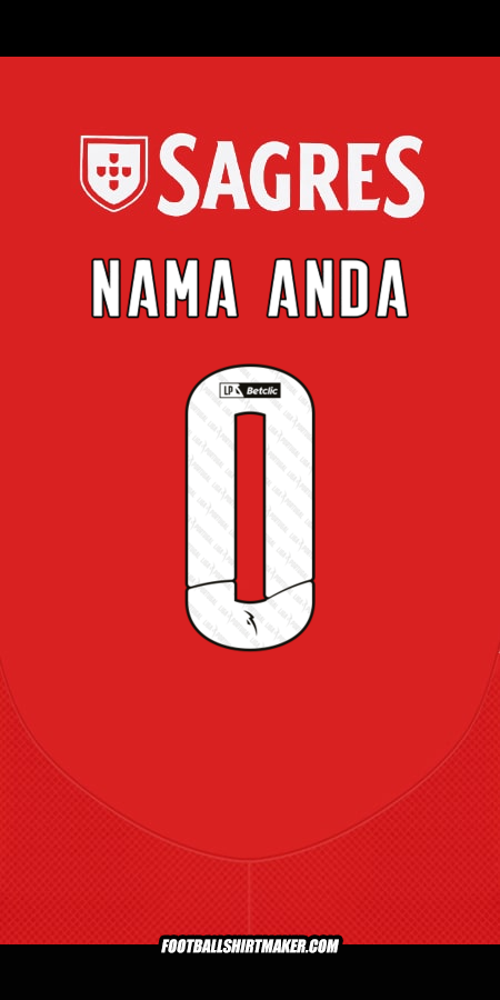 Jersey SL Benfica 2024/2025 -  nama anda - 0