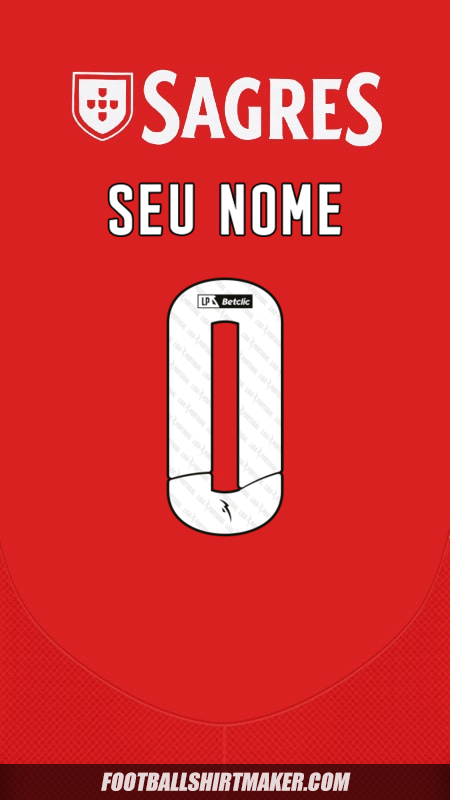 Camisa SL Benfica 2024/2025 -  seu nome - 0