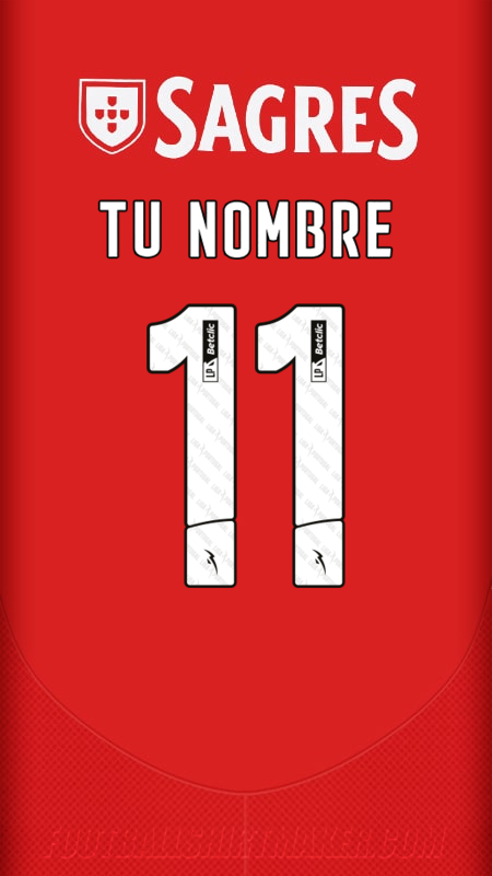 Jersey SL Benfica 2024/2025 número 11 tu nombre