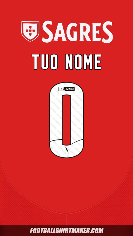 Maglia SL Benfica 2024/2025 -  tuo nome - 0