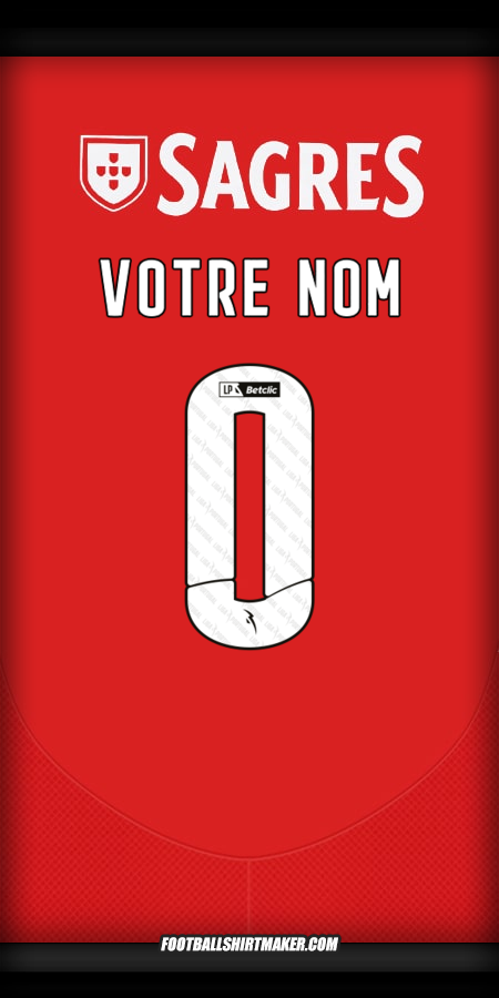 Maillot SL Benfica 2024/2025 -  votre nom - 0