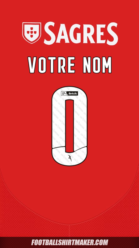 Maillot SL Benfica 2024/2025 -  votre nom - 0