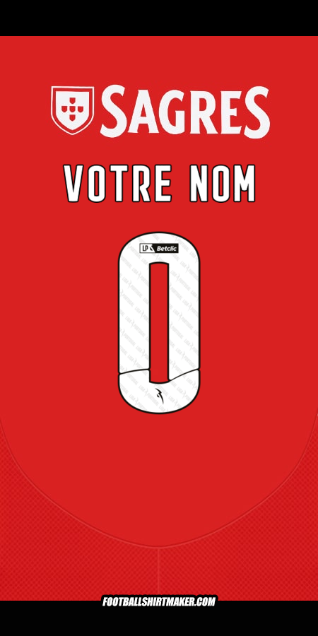 Maillot SL Benfica 2024/2025 -  votre nom - 0