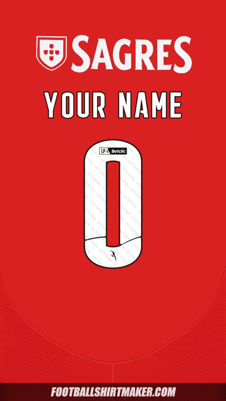 SL Benfica 2024/2025 jersey number 0 your name