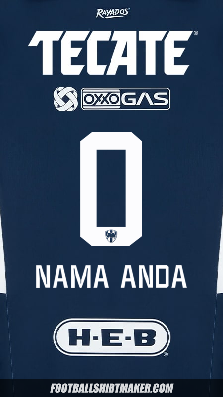 Jersey Monterrey 2024/2025 -  nama anda - 0